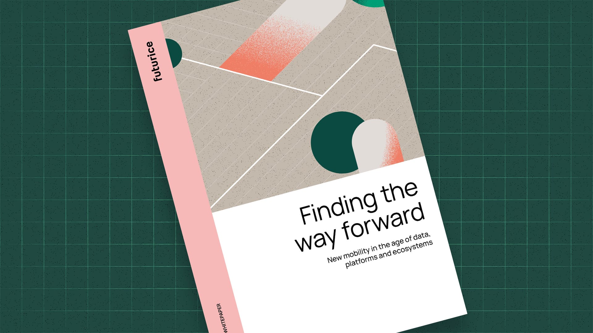 Modern book cover titled "Finding the way forward" about mobility in the data age, with abstract geometric design.