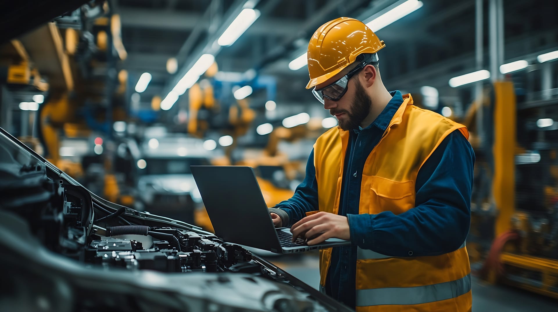 A person at work in an industrial setup